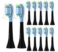 Replacement Toothbrush Heads for Philips Sonicare Toothbrush, 12 Pack Black | Tooth Brush Heads for C3 G3 W3 C2 G2 and More Click-on Handles
