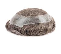 Replacement Toupee for Men Human Hair Men's Capillary Prosthesis Swiss Lace Australia Toupee Mens Hairpiece 8x10" Male Hair Prosthesis Indian Hair System Units Systems