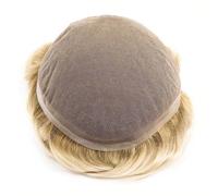 Replacement Toupee Hair for Men, French Lace with Poly Coating Around Male Hair Prosthesis Double Knot Breathable Lace Base Human Hair System Hairpiece Systems