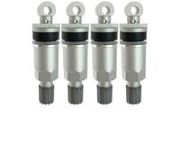 Replacement Tpms Programming Sensor for - Tubeless 4-pack Valves Metal Plastic Construction 57mm Silver with Stem Valve Grey Cover No Tire Required