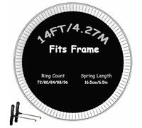 Replacement Trampoline Mat Fits 14ft Round Frame with 72 80 84 88 96 Rings - Trampoline Jumping Mat Fits 6.5" Spring with Spring Tool (Excluding Frame and Spring),Black,96 Rings