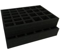 Replacement Tray Set for Gamesworkshop Classic plastic figure case. Carry 60 Troops on 25 - 32mm bases, ideal for 3 squads of 10 troops up to 50mm tall, plus 24 HQ/very dynamically posed figures.