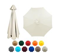 Replacement Umbrella Canopy, Sun Umbrella Replacement Cloth, 2m/2.30m/2.7m/3.0m(6/8 Arms) Replacement Parasol Fabric Cover, Anti-Ultraviolet,for Outdoor Sun Shade Umbrella Cantilever(Beige,6ribs:2m/6.