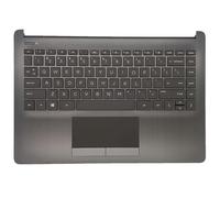 Replacement Upper Case Palmrest for HP 14Z-DK 14-DK 14-CF 14S-CF 14-DF Series Laptop Non-Backlit Keyboard Assembly Top Cover Touchpad L24818-001 Gray