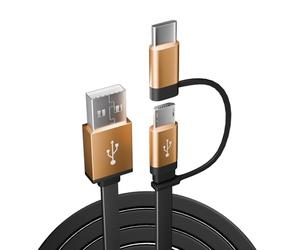 Replacement USB Charger Cable Wire Compatible with Amazon Kindle E-Reader Paperwhite/Fire/Oasis Tablet/Fire Stick/4K Max / 4K+/Lite HD/NOW TVs - 2-in-1 Micro USB & Type-C Connector