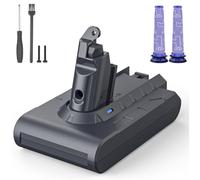 Replacement Vacuum Battery for Dyson V6 - Morpilot 6500mAh Battery Compatible with V6 Animal Absolute SV03 SV04 SV05 SV06 SV07 SV09 DC58 DC59 DC61 DC62 DC72 DC74 Vacuum Cleaner with 2 Pre-Filters