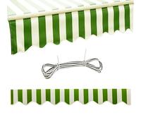 Replacement Valance for Retractable Awning, Waterproof Polyester Fabric, Wavy Valance Strip for Balcony or Patio Windows (Grass Green & White, 700cm x 20cm)