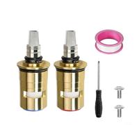 Replacement Valves Quarter Turn Ceramic for stem Disc for Faucet Repair Kit Brass Gland Insert Hot and Cold Pair Standard Size