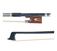 Replacement Violin Bows Master Grade Carbon Fiber Bow For Violins With Silver Woven Body And Classic Inlay With Horn Tip