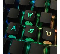 Replacement WASD Keycaps UV Coating Backlit Double Shot Cute Keycap OEM Profile for All Cherry MX Gaming Mechanical Keyboard (4 Keys WASD)