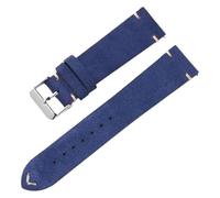 Replacement Watchbands 18/20/22mm Men's Soft Suede Leather Watch Strap with Quick Release Spring Bar(Light Grey,18mm) (20mm,Dark Blue)
