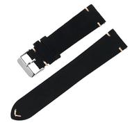Replacement Watchbands 18/20/22mm Men's Soft Suede Leather Watch Strap with Quick Release Spring Bar(Black,22mm)
