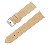 Replacement Watchbands 18/20/22mm Men's Soft Suede Leather Watch Strap with Quick Release Spring Bar(Light Grey,18mm) (Select Size Name,Khaki)