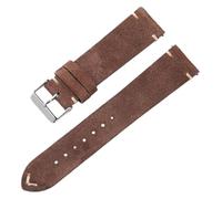 Replacement Watchbands 18/20/22mm Men's Soft Suede Leather Watch Strap with Quick Release Spring Bar(Light Grey,18mm) (22mm,Dark Brown)