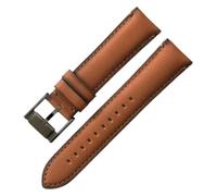 Replacement Watchbands 22mm/24mm Men's Multi-layer Skin-friendly Cowhide Leather Watch Strap with Polished Pin Buckle(Brown-Black,24mm)