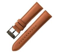 Replacement Watchbands 22mm/24mm Men's Multi-layer Skin-friendly Cowhide Leather Watch Strap with Polished Pin Buckle(Light Brown-Black,22mm)