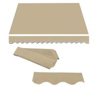 Replacement Waterproof Canvas Canopy Cover 6ft-22ft Retractable Awnings, Durable Polyester Fabric, Outdoor Sun Shade, 18x12ft, Sand Color, Weather Resistant
