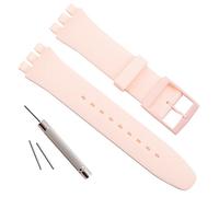 Replacement Waterproof Silicone Rubber Watch Strap Watch Band for Swatch (17mm 19mm 20mm) (17mm, Ivory)