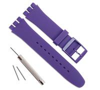 Replacement Waterproof Silicone Rubber Watch Strap Watch Band for Swatch (17mm 19mm 20mm) (17mm, Purple)