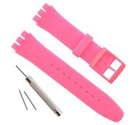 Replacement Waterproof Silicone Rubber Watch Strap Watch Band for Swatch (17mm 19mm 20mm) (17mm, Rose)