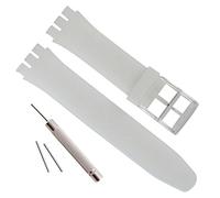 Replacement Waterproof Silicone Rubber Watch Strap Watch Band for Swatch (17mm 19mm 20mm) (20mm, Translucence)