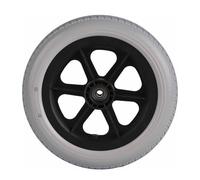 Replacement Wheelchair Accessory, 12 Inch Rubber Front Wheels for the Disabled and Elderly, Solid Tyre Rear Wheel in Polyurethane Non-Slip for Replacement (Grey, 1 Piece)