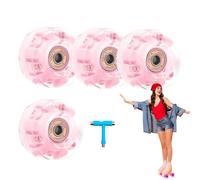 Replacement Wheels for Inline Skates, Quad Roller Skate Wheels, 4 Piece Illuminated Roller Skate Wheels - Replacement Wheels for Quiet High Elasticity Skates for Skating