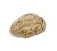 Replacement Wig Indian Human Hair Men's Toupee Thin Skin Base Capillary Prothesis 613# Blond Daily(8x10)