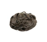 Replacement Wig Natural Human Hair Topper With Grey Man Toupee Men's Capillary Prothesis Swiss Lace PU Indian Wigs for Men Daily(420#)