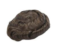 Replacement Wig Natural Human Hair Topper With Grey Man Toupee Men's Capillary Prothesis Swiss Lace PU Indian Wigs for Men Daily(3#)
