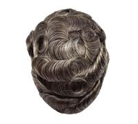 Replacement Wig Natural Human Hair Topper With Grey Man Toupee Men's Capillary Prothesis Swiss Lace PU Indian Wigs for Men Daily(240#)