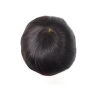 Replacement Wig Straight Hair System Units Breathable Full Lace Men's Hairpiece Human Toupee Daily(#1b)