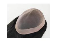 Replacement Wig Toupee for Men, Breathable Fine Mono Hair System 14 Inch Long European Human Replacement Poly Skin Around Mens Male Prosthesis Daily(6x8)