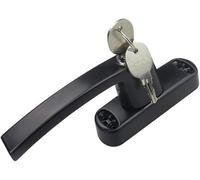 Replacement Window Parts, Aluminum Window Spiral Handle Key Linkage Lock Black White Fork 27mm 57mm(Svart,The Length of The Fork is 57 mm)