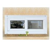 Replacement Window with Screen and Tempered Glass, Aluminum Alloy Sliding Window for Chicken Coop and Playhouse