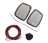 Replacement Wing Mirror Glass DC 12V Car Mirror Heater Electric Glass Heated Pad Mat Defoggers Remove Side Heating X 2pcs(1 set with cables)