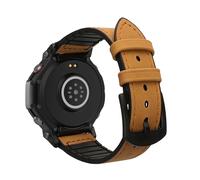 kwmobile Replacement Smartwatch Wristband Compatible with Amazfit T-Rex 3 Band - Outer PU Leather Inner Silicone Watchband - 14-22 cm