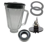 Replacment 5 Cup 40 OZ round Glass Blender Pitcher&Container Replaces jar with blade and SPB-7CH-LR Blender Collar,compatible with:Cuisinart blender SPB-10/ SPB-7/SPB-10CH (5-Cup Glass Jar set)