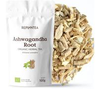 REPLANTEA Organic Ashwagandha Root Tea 100g | Adaptogenic Herbal Infusion for Stress Support | Natural Relaxation & Sleep Aid | Loose Leaf Withania Somnifera