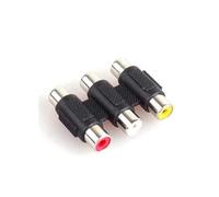 REPLAX 3 Way AV RCA Joiner / Female to Female / Audio Video Coupler Extension Adapter Connector, Red,Yellow,White