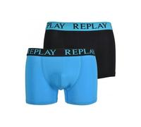Replay 2-Pack Contrast Waistband Boxer Trunks, Black/Blue - Small