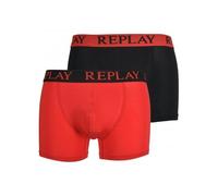 Replay 2-Pack Contrast Waistband Boxer Trunks, Black/Red - Small