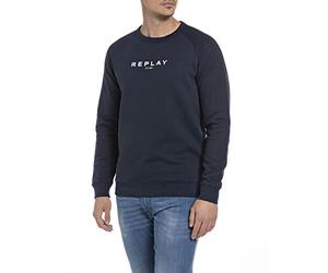 REPLAY Adult M6139L.000.21842 Sweatshirt, Blue 085, L