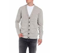 REPLAY Adult UK2752 Essential Cardigan Sweater, Warm Grey 104, L