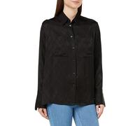 REPLAY Adult W2121 Jacquard Viscose Satin Blouse, Black 098, XXS