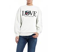 REPLAY Adult W3616C Rose Label Pack Sweatshirt, Natural White 011, M