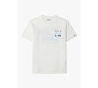 REPLAY Aloha State Tshirt Mens Clothing Size: S, Colour: White Fabric