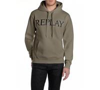 Replay Basics Men's Hoodie, 759 Mud Green, L
