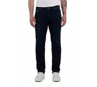 Replay men's Grover straight-fit jeans with stretch, blue (Dark Blue 007), 36W / 32L