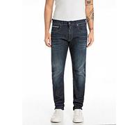Replay Grover Hyperflex Slim Straight Fit Jeans - Dark Blue, Dark Blue, Size 34, Inside Leg Regular, Men Dark Blue